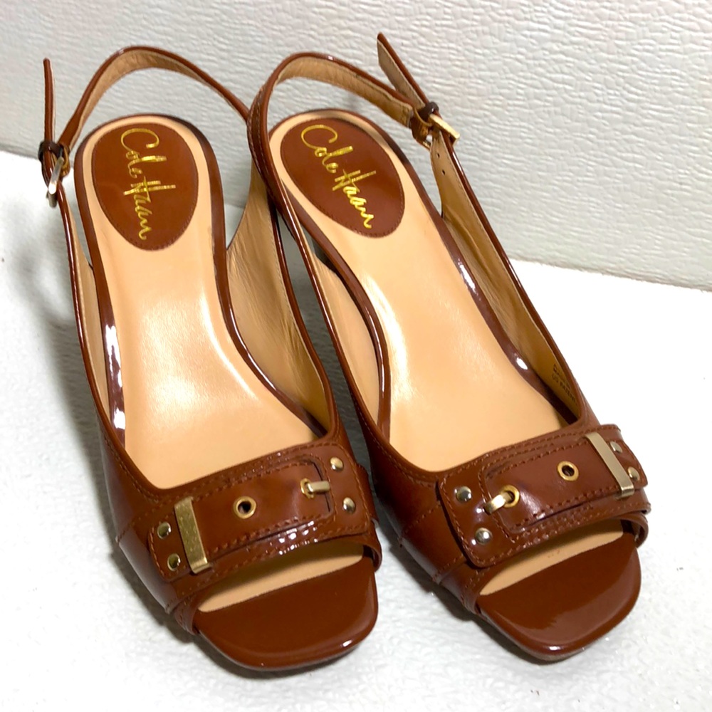 Cole Haan brown women’s leather shoes Heels Sz 6.5